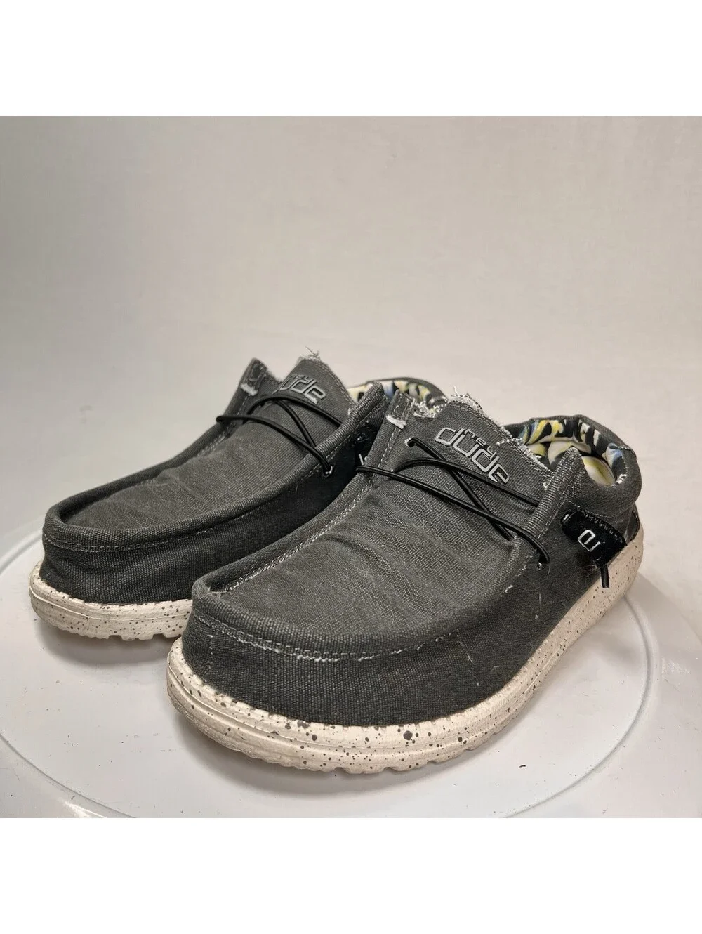 HEY DUDE Men's Shoes Wally Stretch Canvas Comfort Black - Size 9